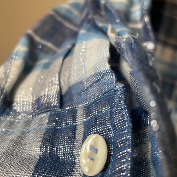 Vintage metallic cotton long sleeve button down shirt by Liz Wear - Picture 4 of 5